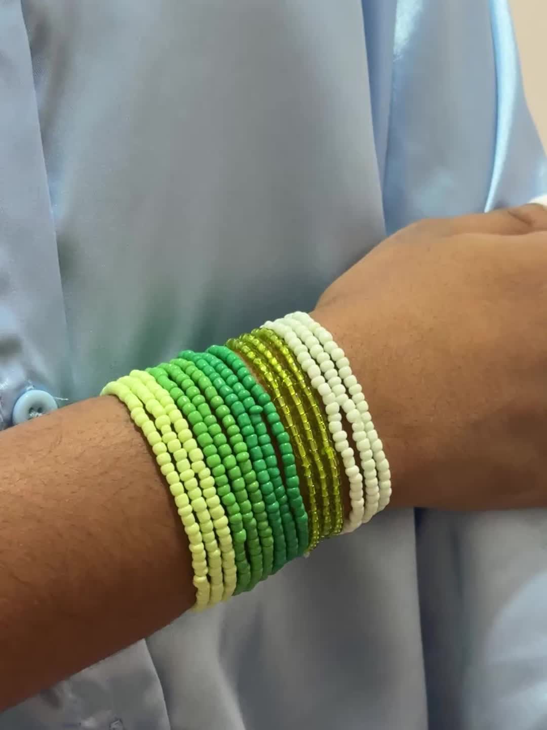15pc Women's Multi-Layer Rice Bead Bracelets Set, Party Ready